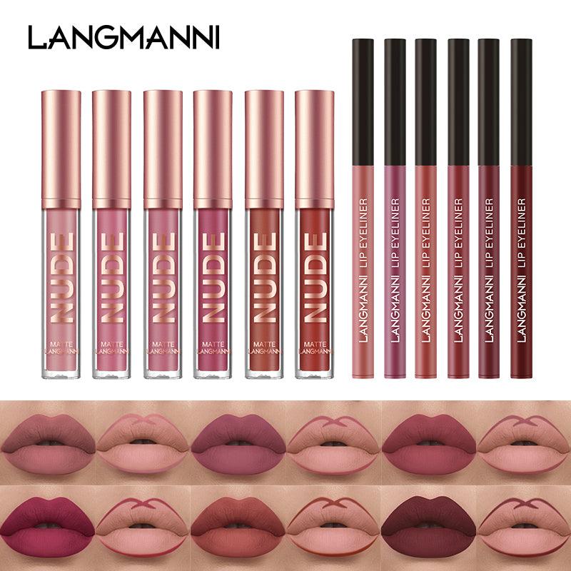 Langmanni | Kit 2 Peças Gloss e Lápis Labial Efeito Matte