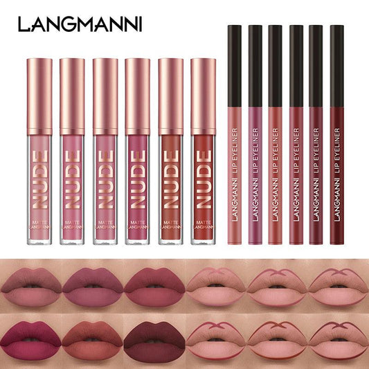 Langmanni | Kit 2 Peças Gloss e Lápis Labial Efeito Matte