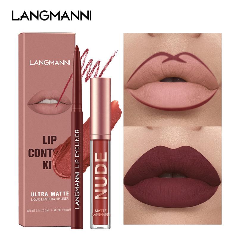 Langmanni | Kit 2 Peças Gloss e Lápis Labial Efeito Matte