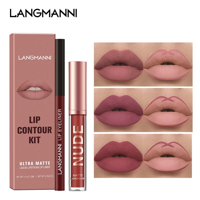 Langmanni | Kit 2 Peças Gloss e Lápis Labial Efeito Matte